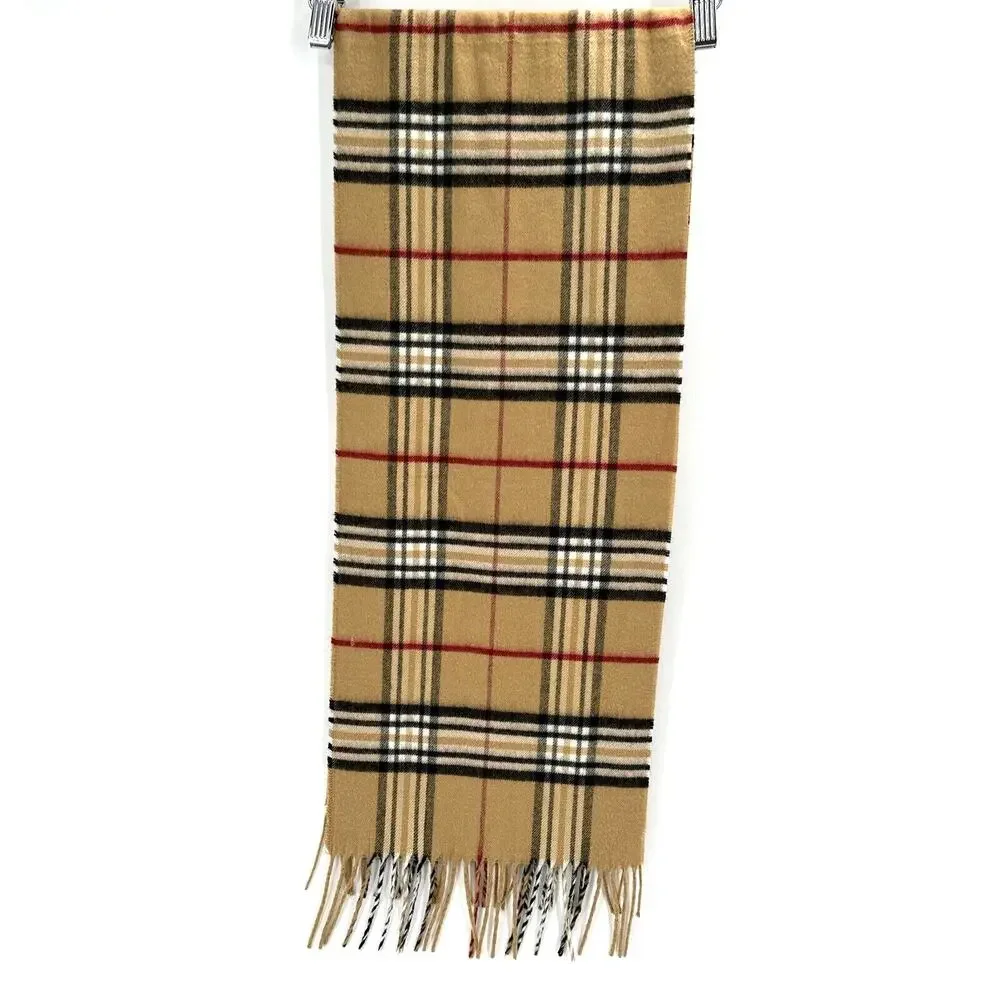Womens Plaid Scarf Tan Black‎ Red 53